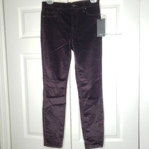 NWT Hudson Barbara Super Skinny purple velvet jeans size 26.